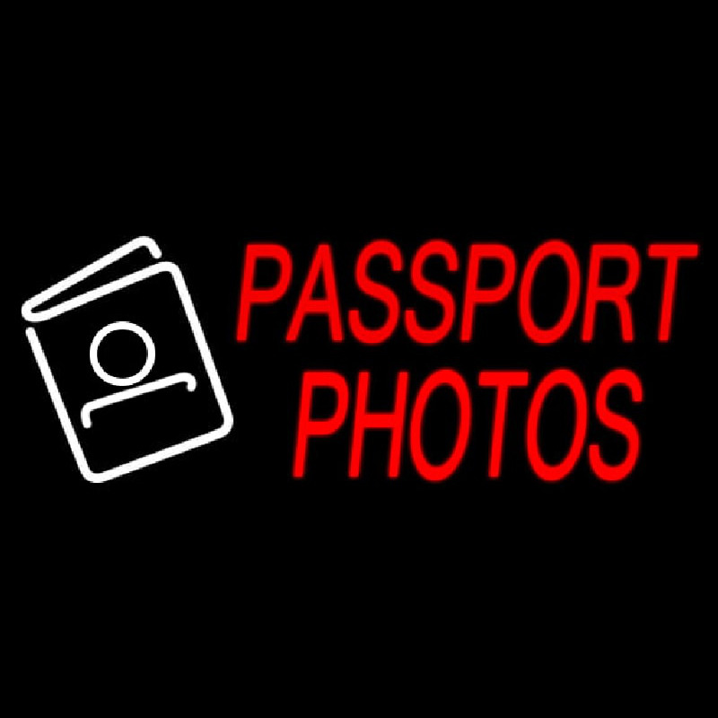 Custom Passport Photos Neon Sign USA