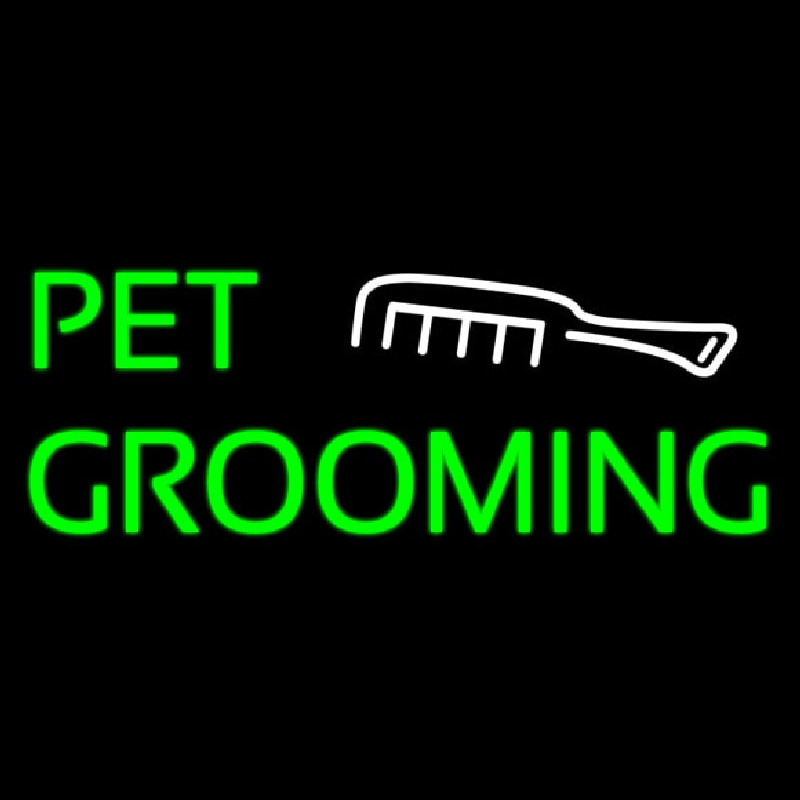 Custom Pet Grooming With White Logo Neon Sign USA