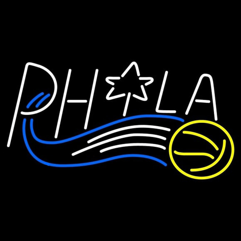 Custom Philadelphia 76ers Wordmark 2007 08 2008 09 Logo NBA Neon Sign Neon Sign USA