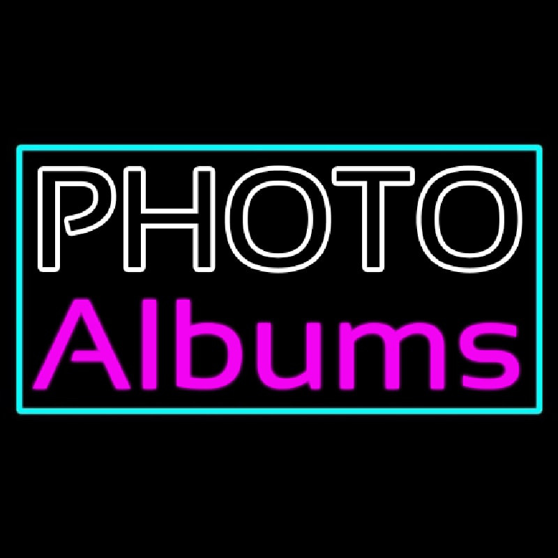 Custom Photo Albums With Border Neon Sign USA