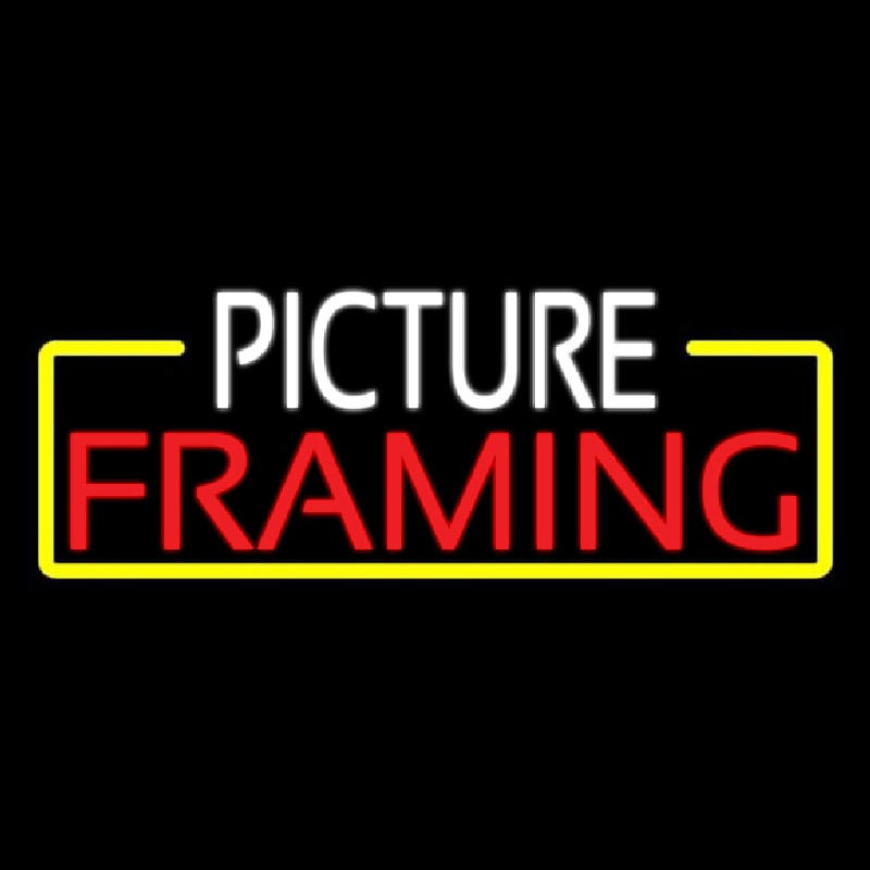 Custom Picture Framing With Border Logo Neon Sign USA