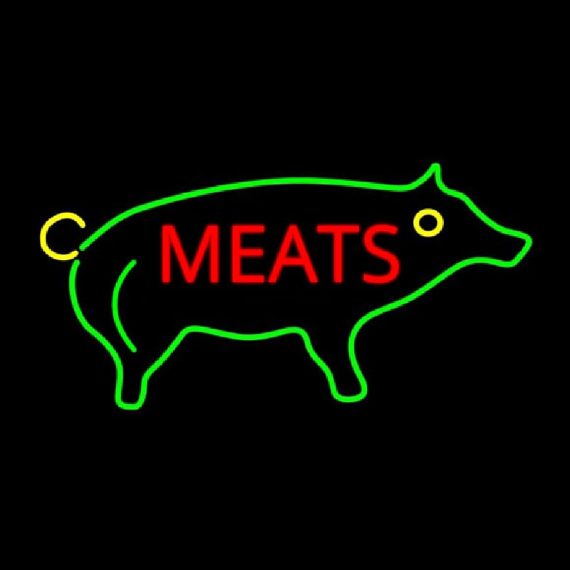 Custom Pig Meats Neon Sign USA