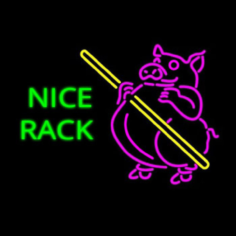 Custom Pig Pool Nice Rack Neon Sign USA