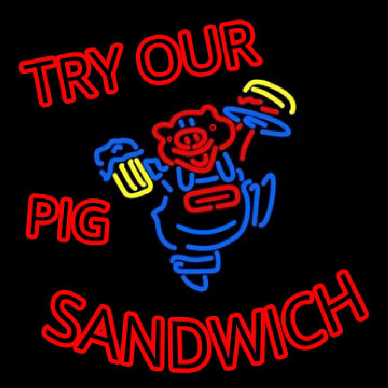 Custom Pig Sandwich Neon Sign USA