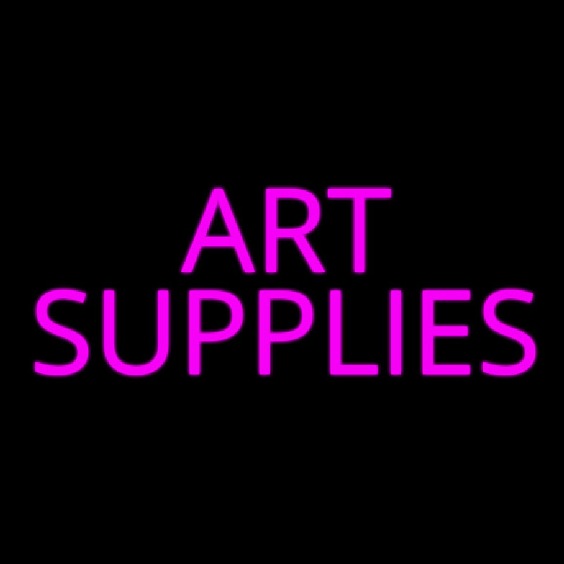 Custom Pink Art Supplies Block 1 Neon Sign USA