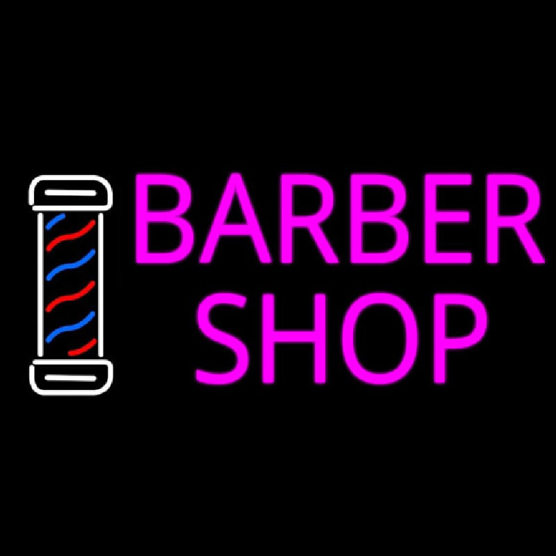 Custom Pink Barber Shop With Logo Neon Sign USA