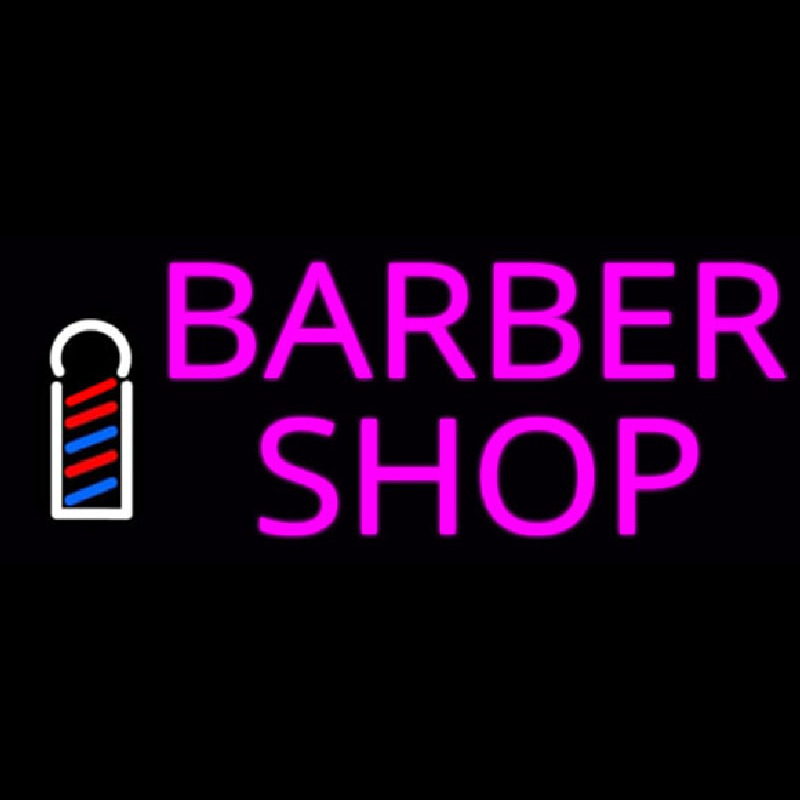 Custom Pink Barber Shop With Logo Neon Sign USA