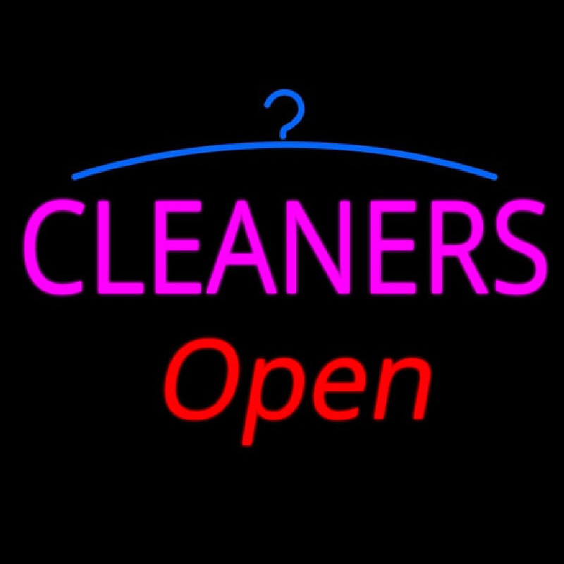 Custom Pink Cleaners Red Open Logo Neon Sign USA
