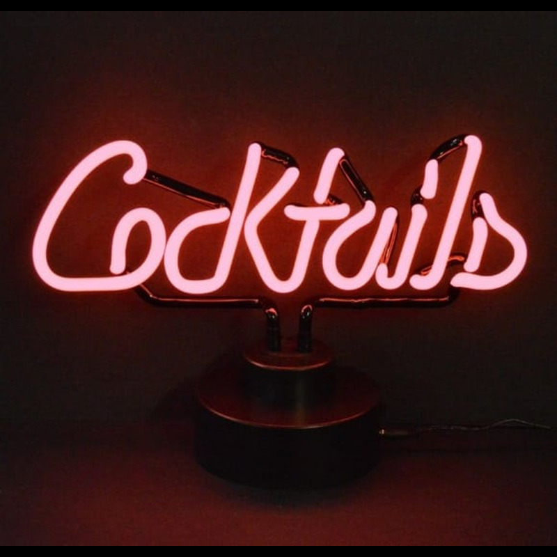 Custom Pink Cocktails Desktop Neon Sign