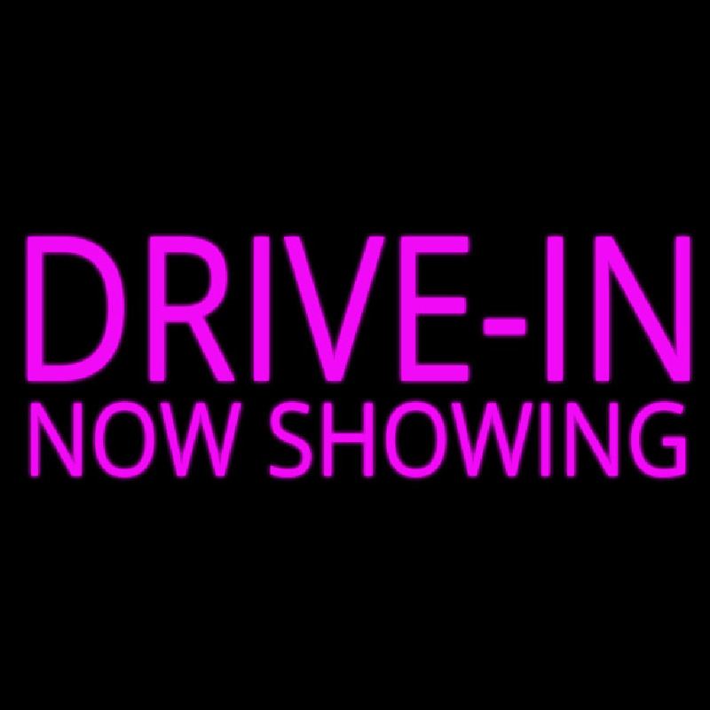 Custom Pink Drive In Now Showing Neon Sign USA
