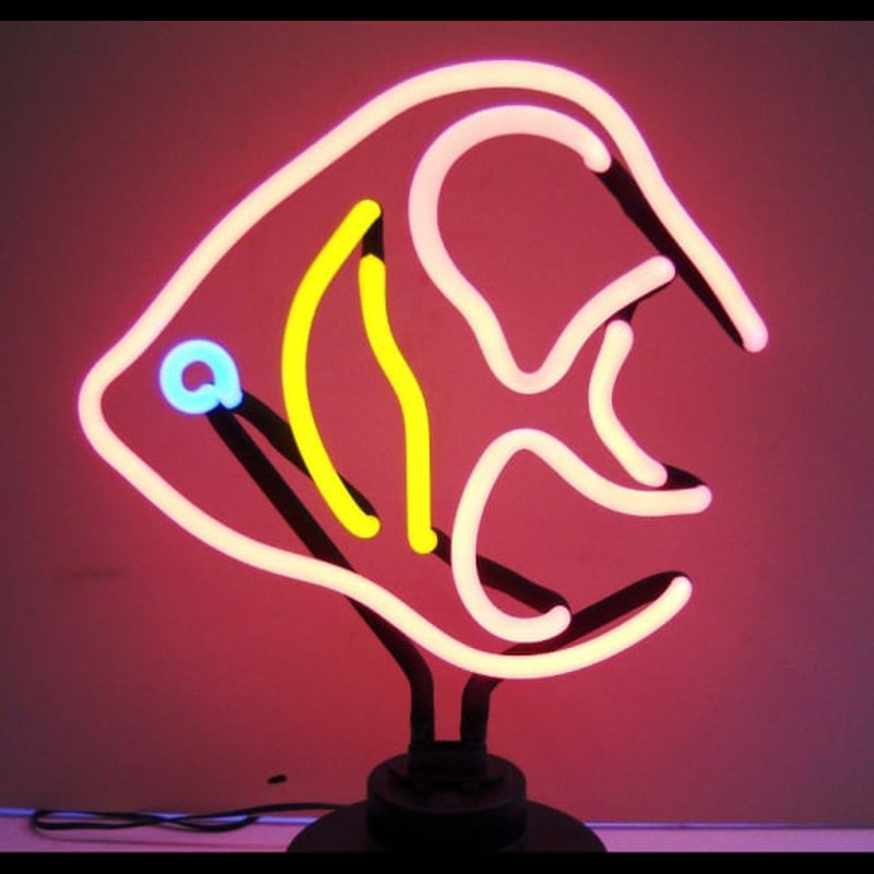 Custom Pink Fish Desktop Neon Sign