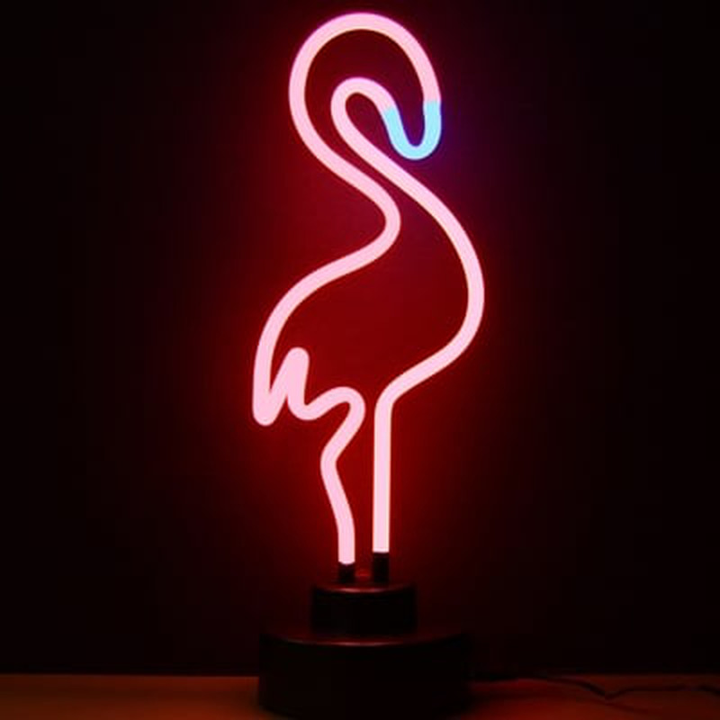 Custom Pink Flamingo Desktop Neon Sign