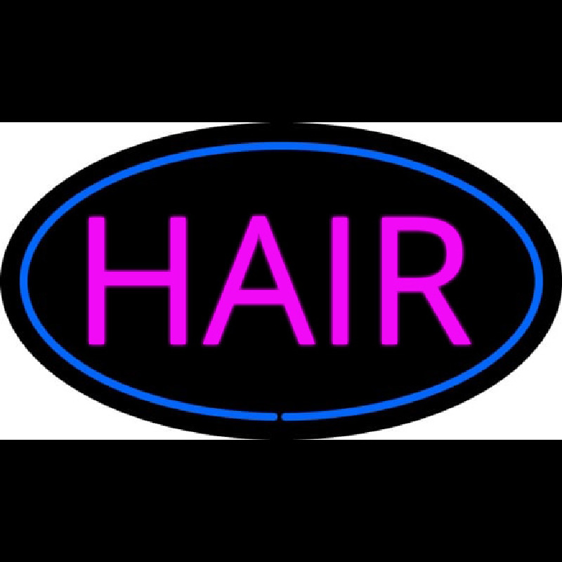Custom Pink Hair Oval Blue Neon Sign USA
