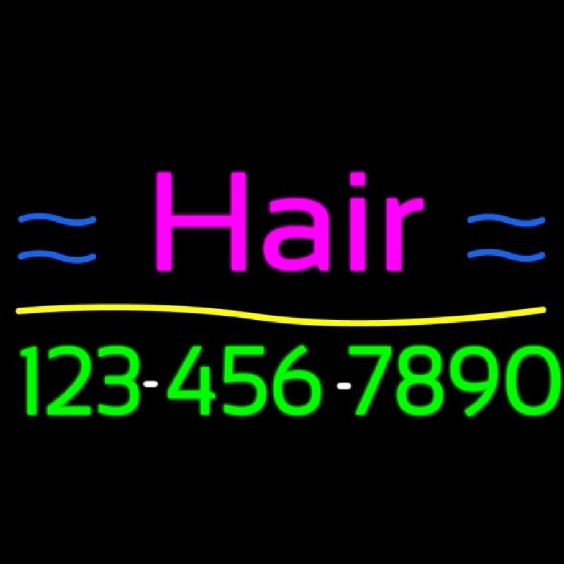 Custom Pink Hair With Number Neon Sign USA