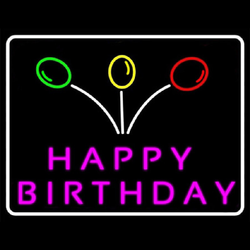 Custom Pink Happy Birthday Neon Sign USA