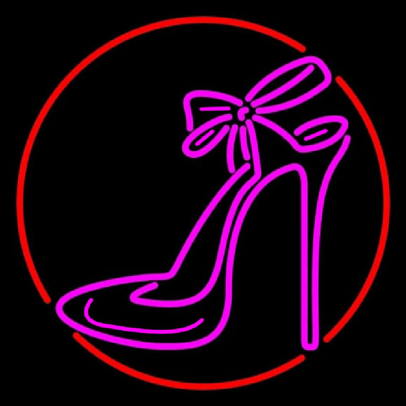 Custom Pink High Heels With Ribbon Neon Sign USA