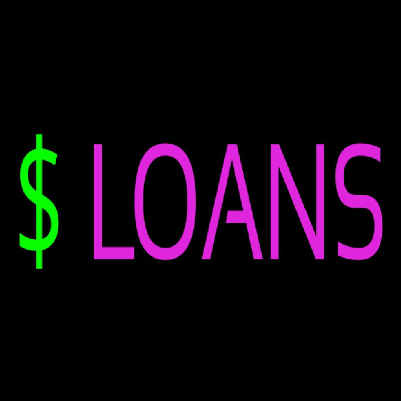 Custom Pink Loans Dollar Logo Neon Sign USA