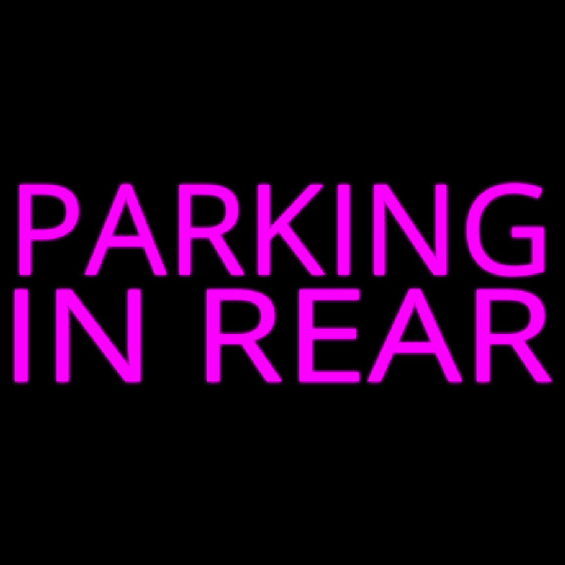 Custom Pink Parking In Rear Neon Sign USA