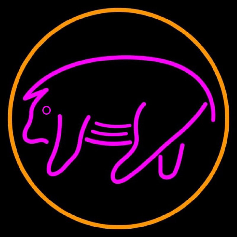 Custom Pink Pig With Circle Neon Sign USA