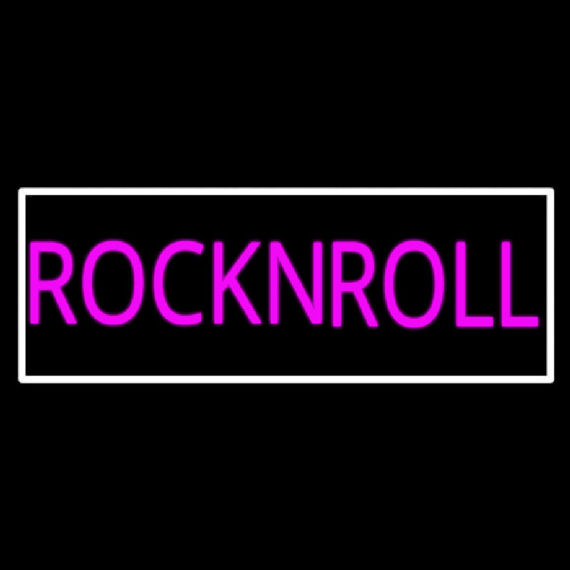 Custom Pink Rock N Roll With White Border Neon Sign USA