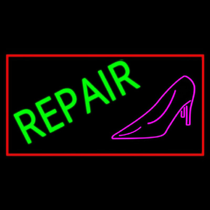 Custom Pink Sandal Green Repair Neon Sign USA
