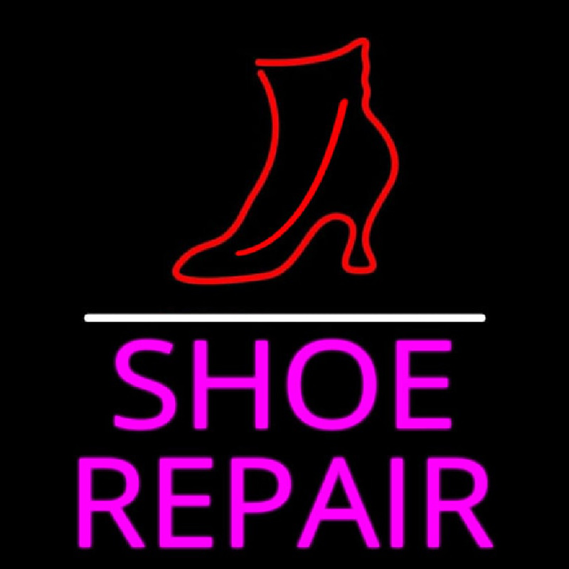 Custom Pink Shoe Repair With Line Neon Sign USA