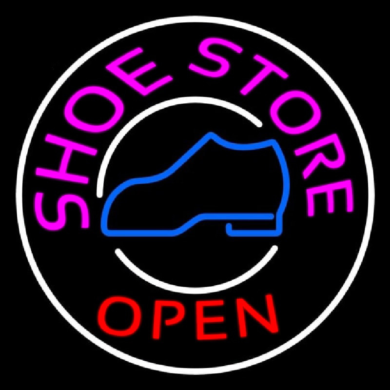 Custom Pink Shoe Store Open Neon Sign USA