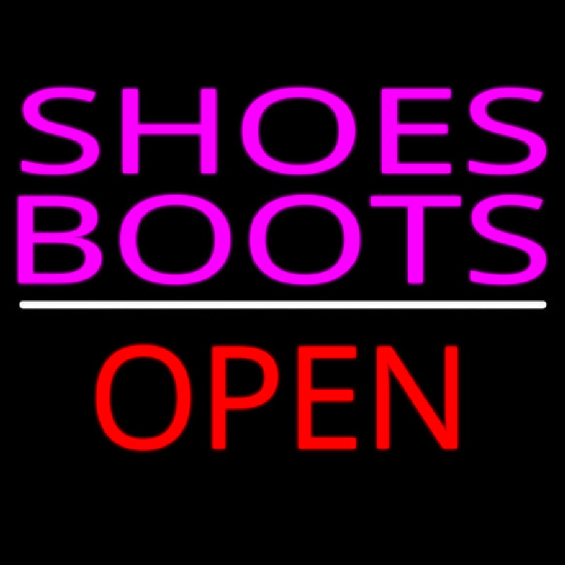 Custom Pink Shoes Boots Open Neon Sign USA