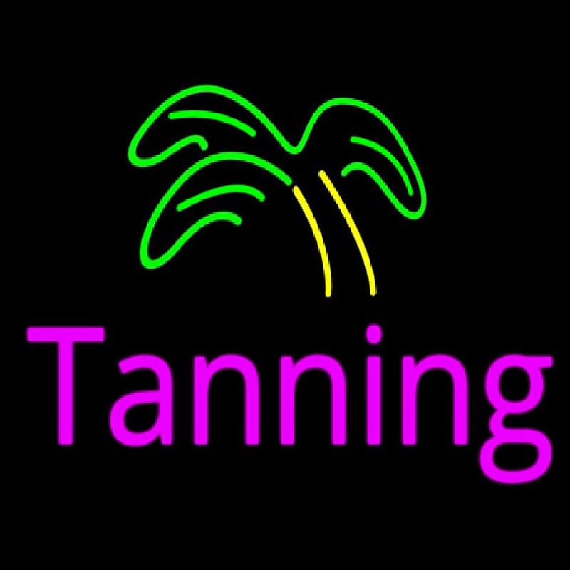 Custom Pink Tanning Palm Tree Neon Sign USA