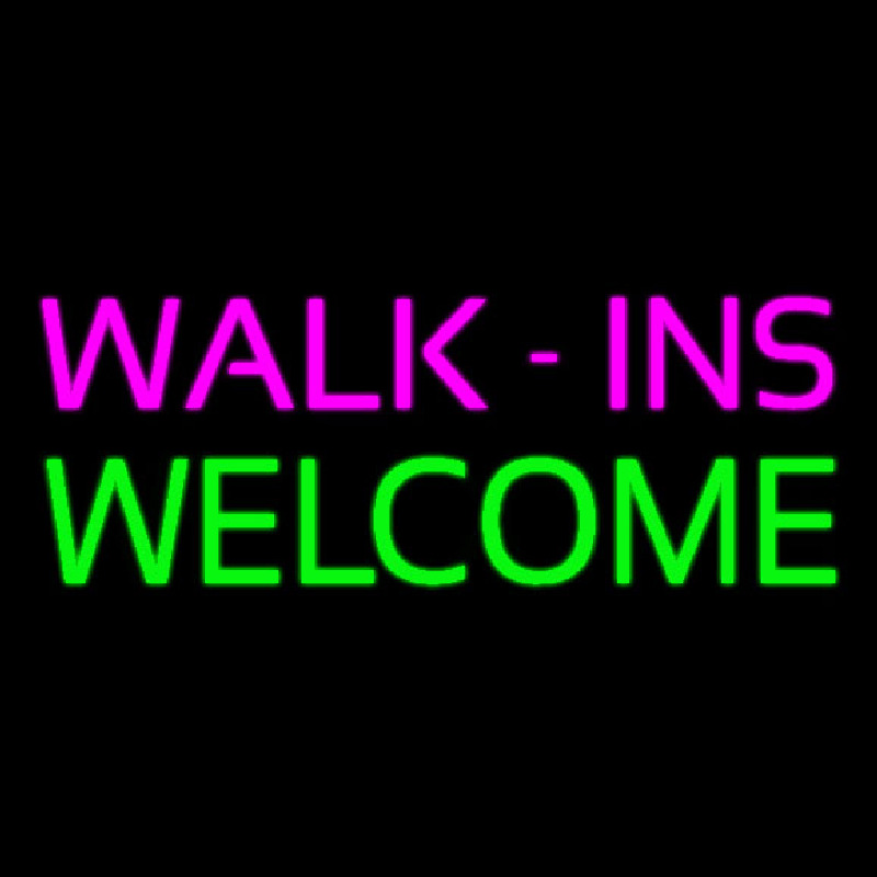 Custom Pink Walk Ins Welcome Neon Sign USA