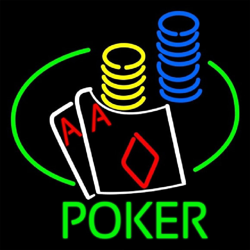 Custom Poker Double Aces Table And Chips Neon Sign USA