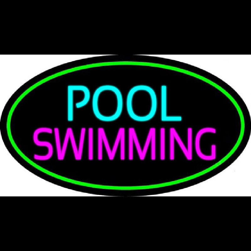 Custom Pool Swimming With Green Border Neon Sign USA