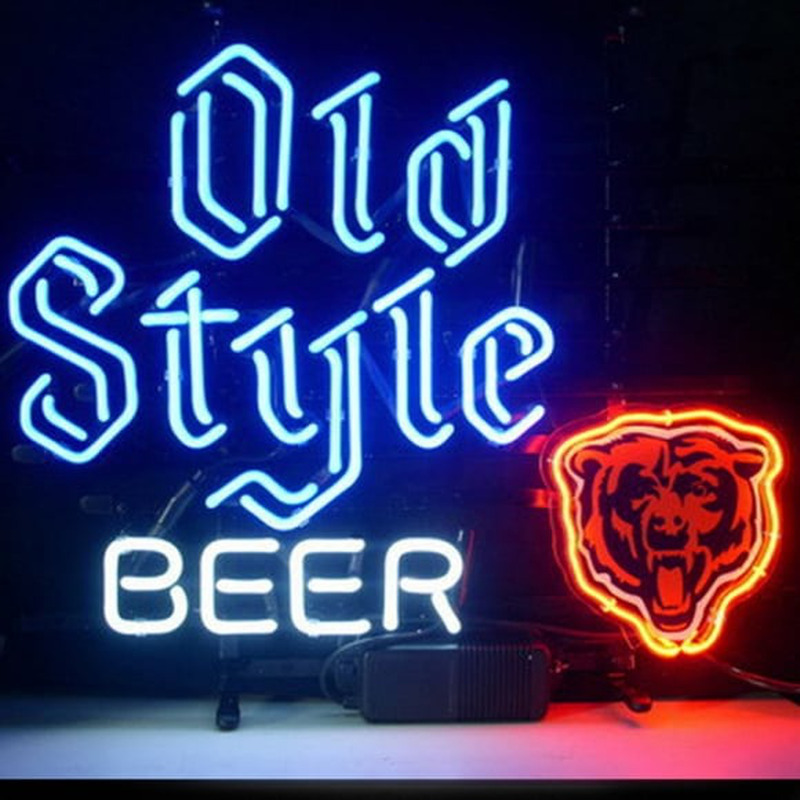 Custom Professional  Chicago Bears Old Style Beer Neon Bar Pub Lager Sign Neon Sign USA