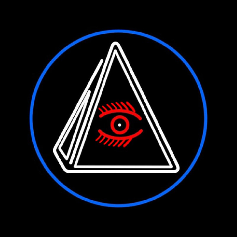 Custom Psychic Eye Pyramid With Blue Border Neon Sign USA