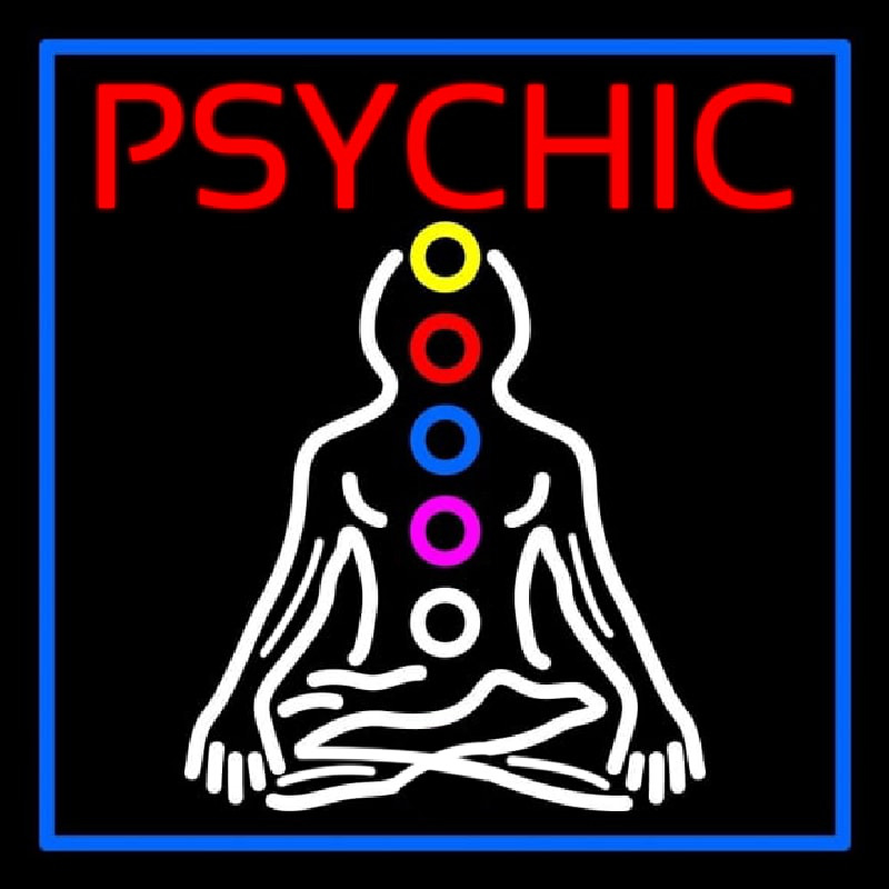 Custom Psychic Health Blue Border Neon Sign USA