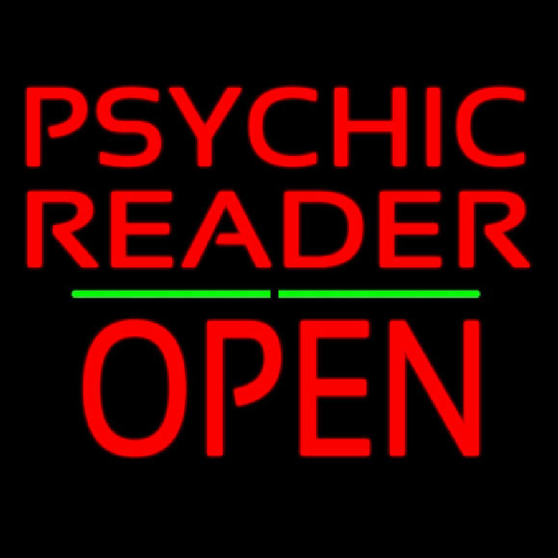 Custom Psychic Reader Block Open Block Green Line Neon Sign