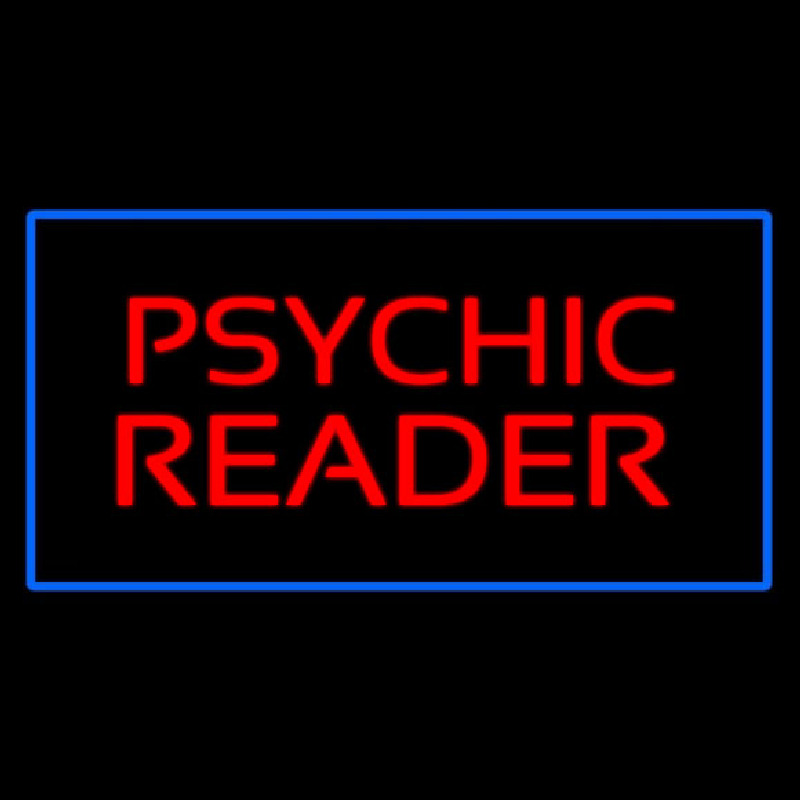 Custom Psychic Reader Blue Rectangle Neon Sign