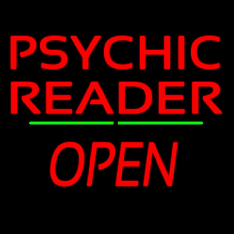 Custom Psychic Reader Green Line Open Neon Sign