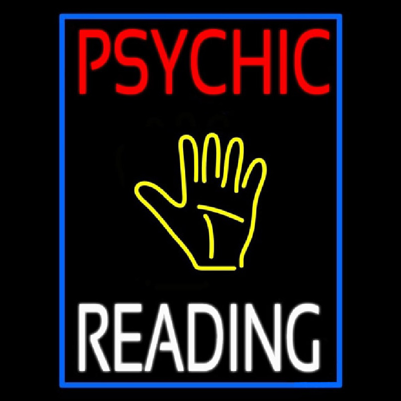 Custom Psychic Reading Block Yellow Palm Neon Sign
