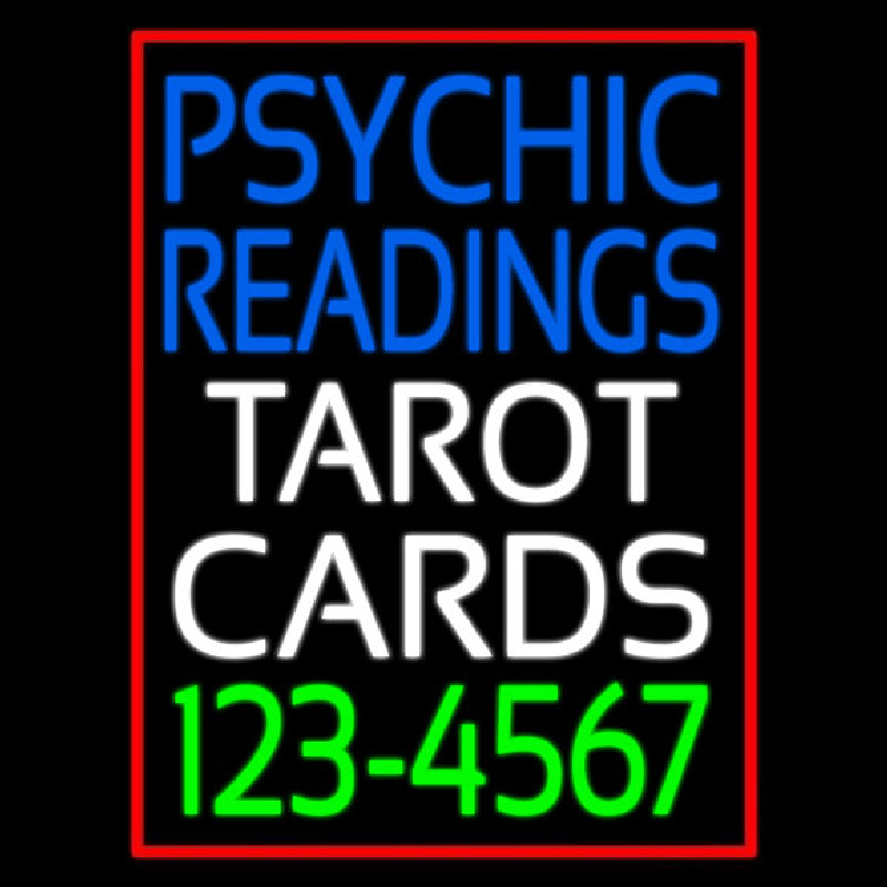Custom Psychic Readings Tarot Cards Phone Number Neon Sign