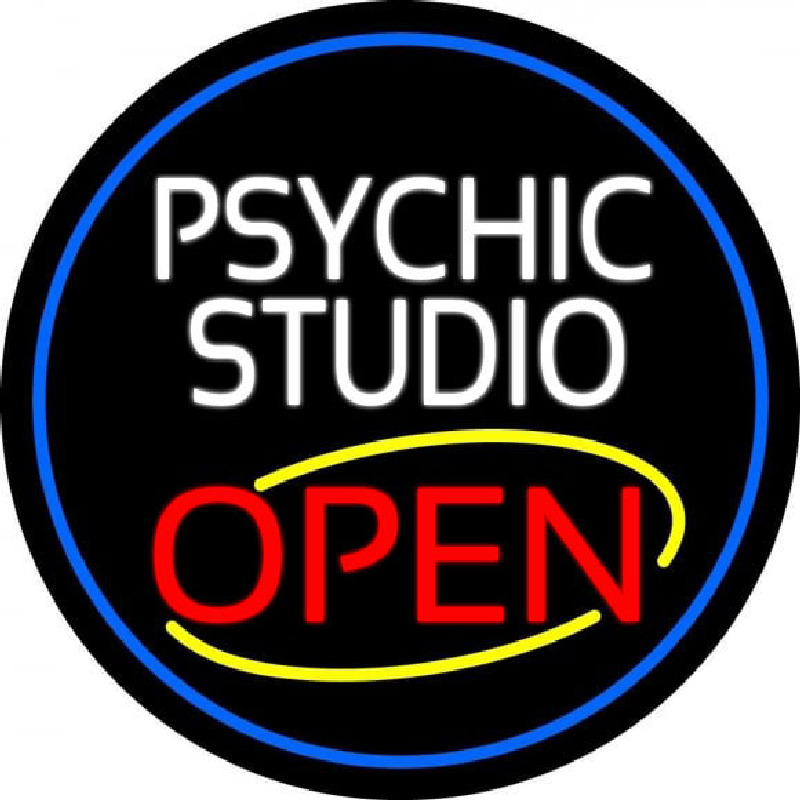 Custom Psychic Studio Red Open Blue Border Neon Sign