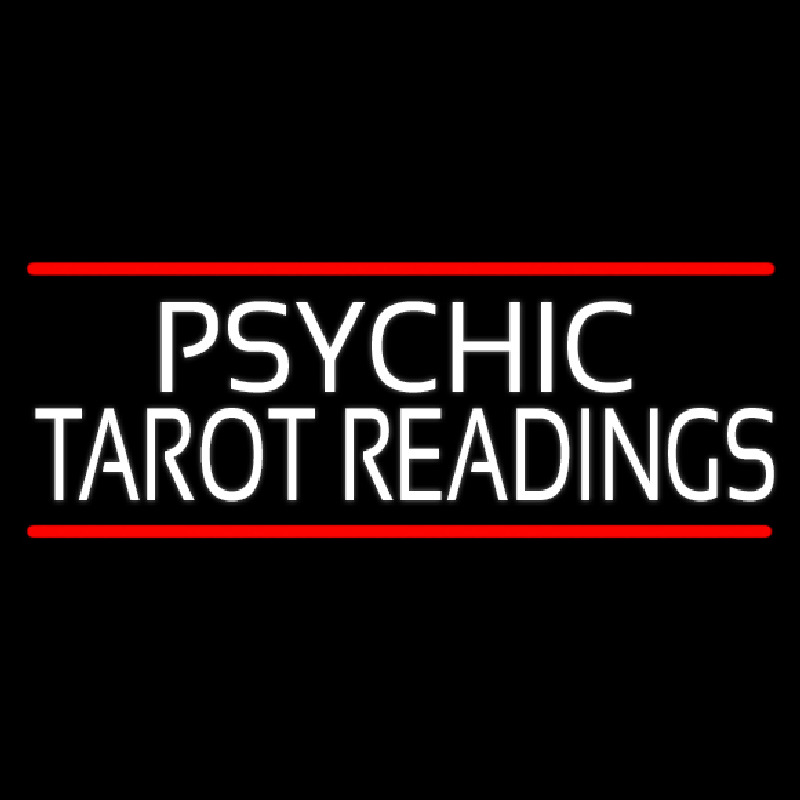 Custom Psychic Tarot Readings Block With Red Line Neon Sign USA