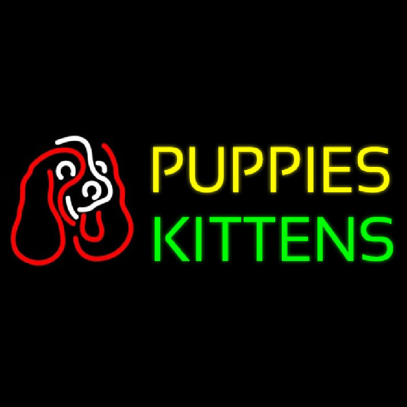 Custom Puppies Kittens With Logo Neon Sign USA