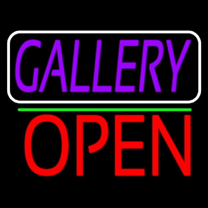 Custom Purle Gallery With Open 1 Neon Sign USA