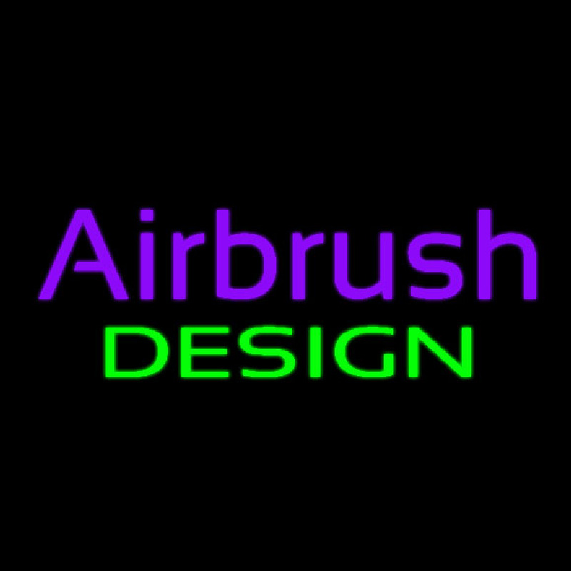 Custom Purple Airbrush Green Design Neon Sign USA