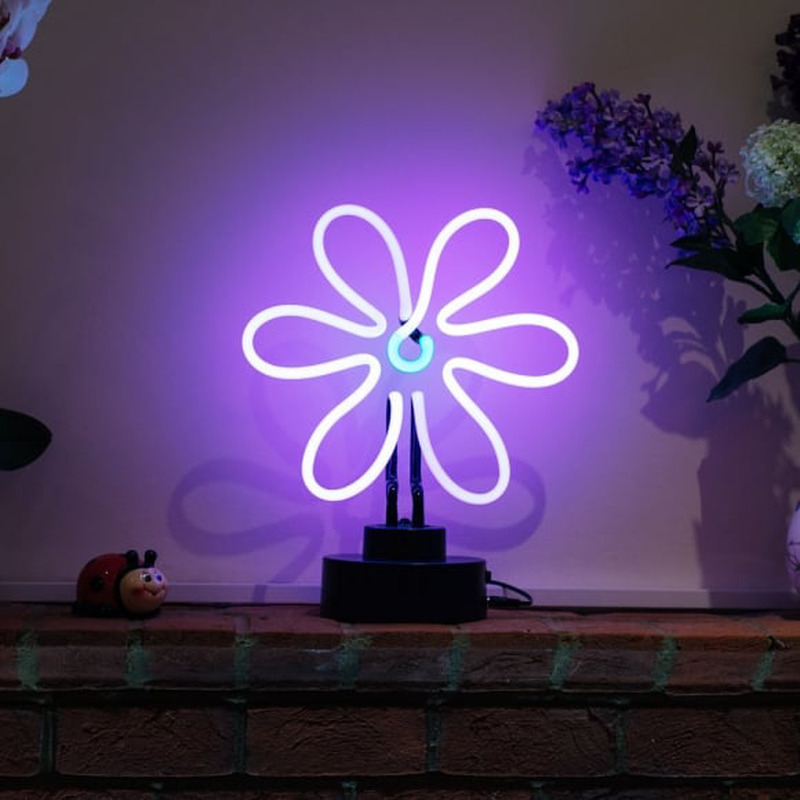 Custom Purple Daisy Desktop Neon Sign
