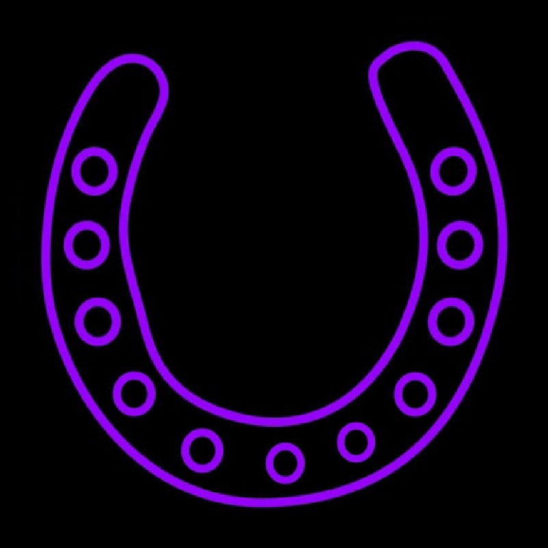 Custom Purple Horseshoe Neon Sign USA