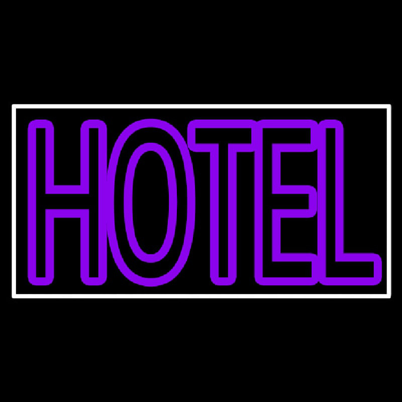 Custom Purple Hotel 1 With White Border Neon Sign USA