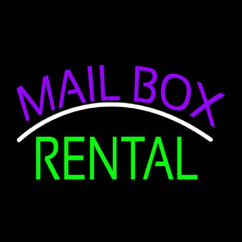 Custom Purple Mailbox Green Rental Block Neon Sign USA