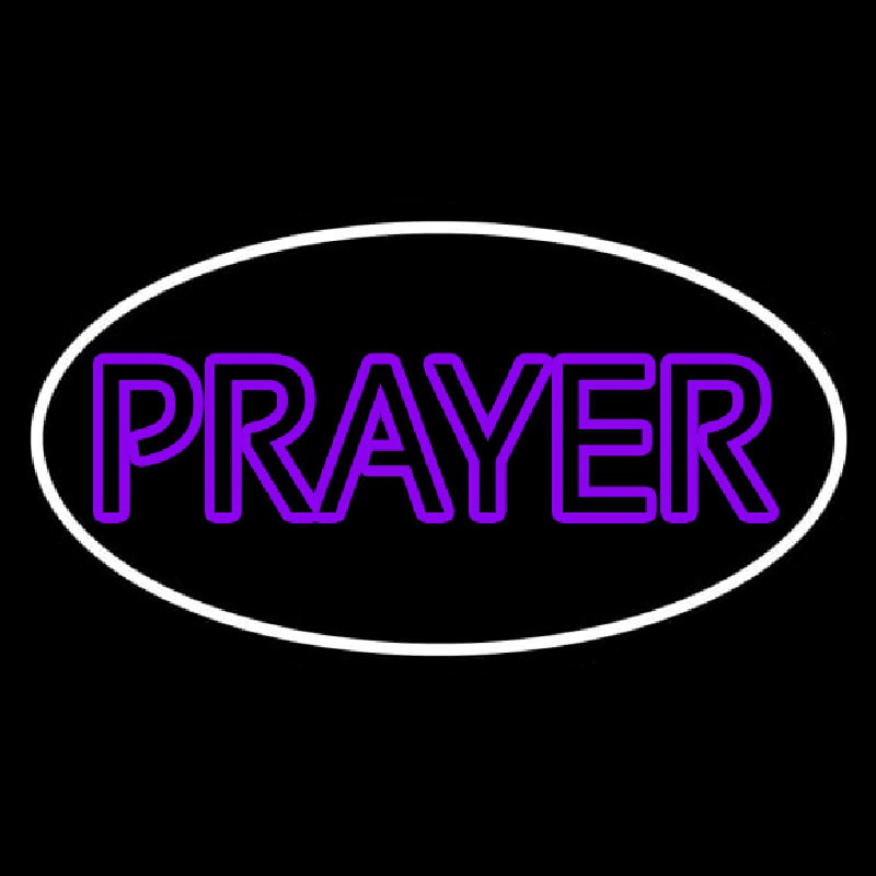 Custom Purple Prayer With Border Neon Sign USA